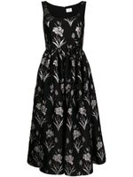 ERDEM robe mi-longue évasée à motif en jacquard - Noir - thumbnail