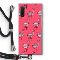 Flamingo: Samsung Galaxy Note 10 Transparant Hoesje met koord