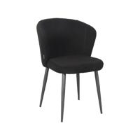 LABEL51 Eetkamerstoel Whirl - Zwart - Teddy - Black Frame
