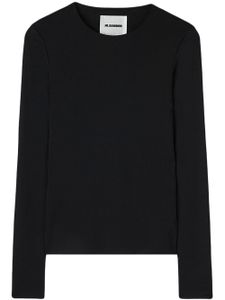 Jil Sander t-shirt en jersey à manches longues - Noir