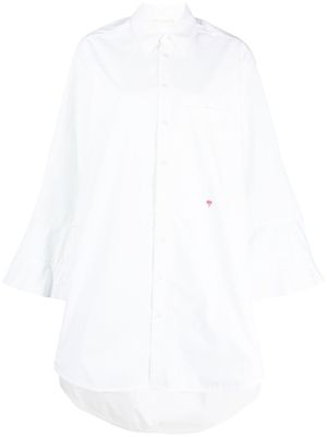 Palm Angels robe-chemise à manches évasées - Blanc