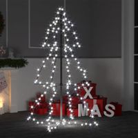 VidaXL Kegelkerstboom 160 led&apos;s binnen en buiten 78x120 cm