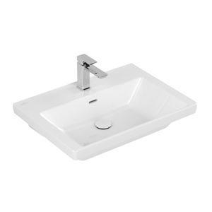 Wastafel Villeroy & Boch Subway 3.0 Met CeramicPlus 1 Kraangat Met Overloop 65x47x16.5 cm Wit Alpin Villeroy & Boch