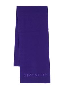 Givenchy écharpe en laine à logo brodé - Violet