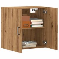 Wandkast 60x31x60 cm bewerkt hout artisanaal eikenkleurig Wandkast 60x31x60 cm bewerkt hout artisanaal eikenkleurig