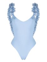 La Reveche maillot de bain à fleurs appliquées - Bleu La Reveche maillot de bain à fleurs appliquées - Bleu