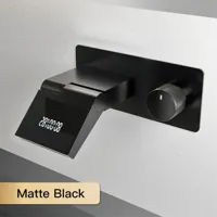 Wastafelkraan met LED Licht - Wandmontage | 2 Gaten | Warm & Koud Water | Messing