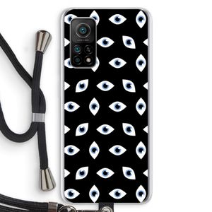 Eyes pattern: Xiaomi Mi 10T 5G Transparant Hoesje met koord