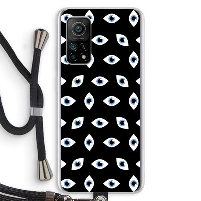 Eyes pattern: Xiaomi Mi 10T 5G Transparant Hoesje met koord