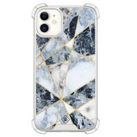 iPhone 11 siliconen shockproof hoesje - Marmer blauw