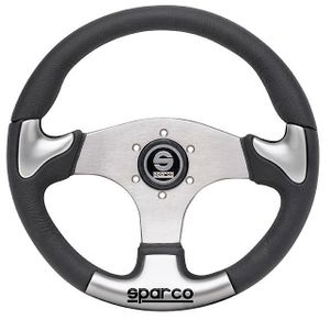 Sparco Universeel Sportstuur 'P222' - Zwart/Grijs/Aluminium - Diameter 345mm SP15THPUGR