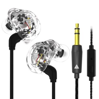 QKZ VK1 plug-in design vier-eenheid muziek koptelefoon ondersteuning voor het wijzigen van lijnen microfoon versie