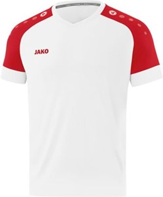JAKO 4220 Shirt Champ 2.0 Korte Mouw - Wit/Sportrood - XL