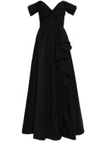 Marchesa Notte robe longue Twist - Noir