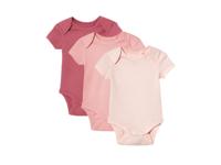 lupilu 3 baby rompers (roze/roze/lichtroze, 50/56)