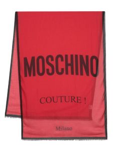 Moschino écharpe à logo imprimé - Rouge