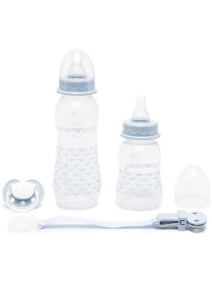 Emporio Armani Kids lot de biberons-tétines à logo imprimé - Bleu