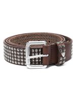 Htc Los Angeles stud-embellished leather belt - Marron