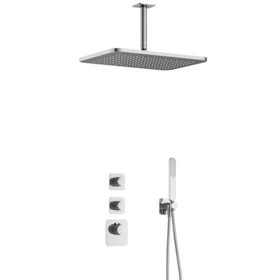 Hotbath Gal - GL106 - Inbouw Regendoucheset - Chroom - 2 Stopkranen - Thermostatisch - Plafondbuis 15 cm - Hoofddouche 270x400 mm - Staafhanddouche - met GL106 - V01