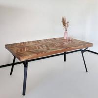 Eettafel Hongaarse punt Danae 180x100cm acaciahout tafel rechthoekig