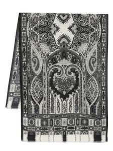 ETRO écharpe en laine à motif cachemire - Noir