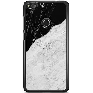 Huawei P8 Lite 2017 hoesje - Marmer zwart grijs
