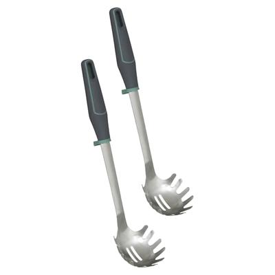 Pasta opscheplepel - 2x - zilver - RVS - 34 cm - Keukengerei - Robuust/duurzaam
