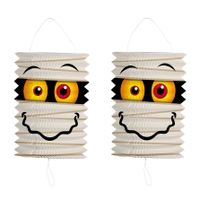 6x stuks ronde lampion 16 cm mummie