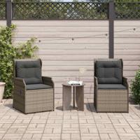 Tuinbank 2 pcs Grijs poly rattan