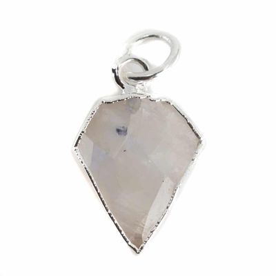 Edelsteen Hanger Regenboog Maansteen Diamantvorm - Verzilverd - 15 x