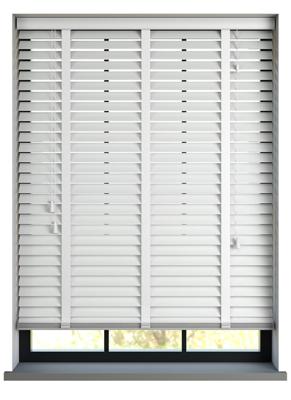 Timberlux houten jaloezie met ladderband - Wit