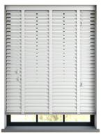 Timberlux houten jaloezie met ladderband - Wit