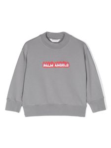 Palm Angels Kids sweat en coton à logo imprimé - Gris