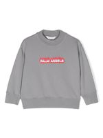 Palm Angels Kids sweat en coton à logo imprimé - Gris