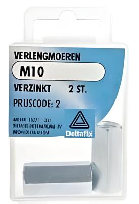 Verlengmoer m10 verz 2st - Deltafix