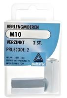 Verlengmoer m10 verz 2st - Deltafix
