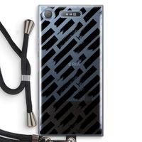Zwarte vegen: Sony Xperia XZ1 Transparant Hoesje met koord