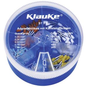 Klauke ST3B Assortiment adereindhulzen 0.25 mm², 0.34 mm², 0.5 mm², 0.75 mm², 1 mm² Deels geïsoleerd Lichtblauw, Wit, Geel, Oranje, Turquoise 150 onderdelen