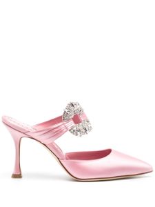 Manolo Blahnik Maidugura 90mm satin mules - Rose