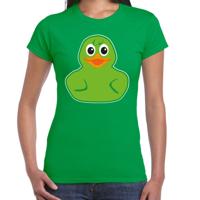 Verkleed T-shirt dames - groen - eend - Carnaval/themafeesten