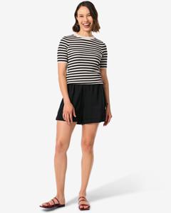 HEMA Dames Short Raiza Met Linnen Zwart (zwart)