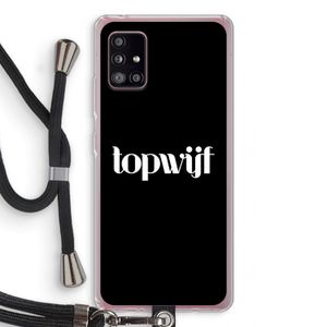 Topwijf Zwart: Samsung Galaxy A51 5G Transparant Hoesje met koord