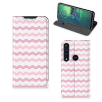 Motorola G8 Plus Hoesje met Magneet Waves Roze - thumbnail