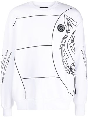 Plein Sport sweat à logo imprimé - Blanc