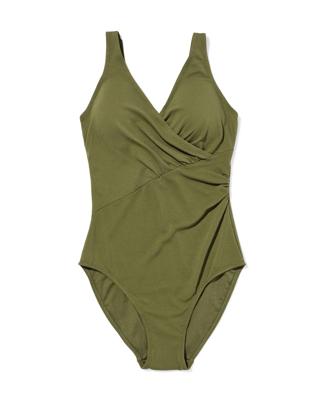 HEMA Damesbadpak Fiona shaping fit structuur groen (groen)