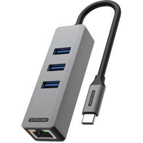 Sitecom USB-C to Ethernet + 3x USB hub