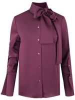 Simkhai chemise en satin Candela à col lavallière - Violet - thumbnail