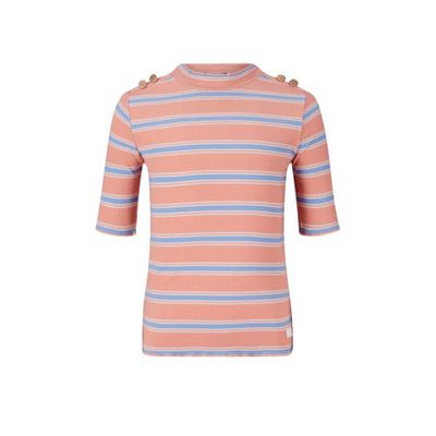 Retour Denim gestreepte top Imke zalmroze/blauw Retour Denim gestreepte top Imke zalmroze/blauw