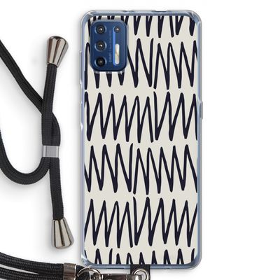 Marrakech Zigzag: Motorola Moto G9 Plus Transparant Hoesje met koord