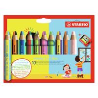 STABILO woody 3 in 1 duo - multitalent kleurpotlood - set 10 st. + puntenslijper